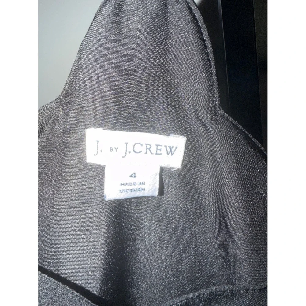 J. Crew Black Scalloped V-Neck Racerback Camisole Tank Top Size 4